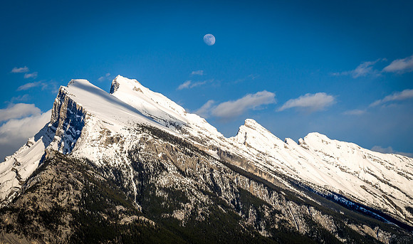 Mount Rundle Under the Moon